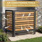3-Panel Wooden Privacy Screen Fence, Outdoor AC Cover for Backyard Garden