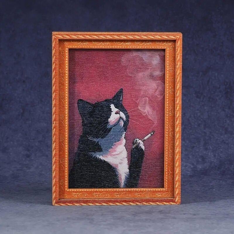 2pcs Cute Cat Refrigerator Magnets – Adorable Bamboo Cat Decor for Home and Office