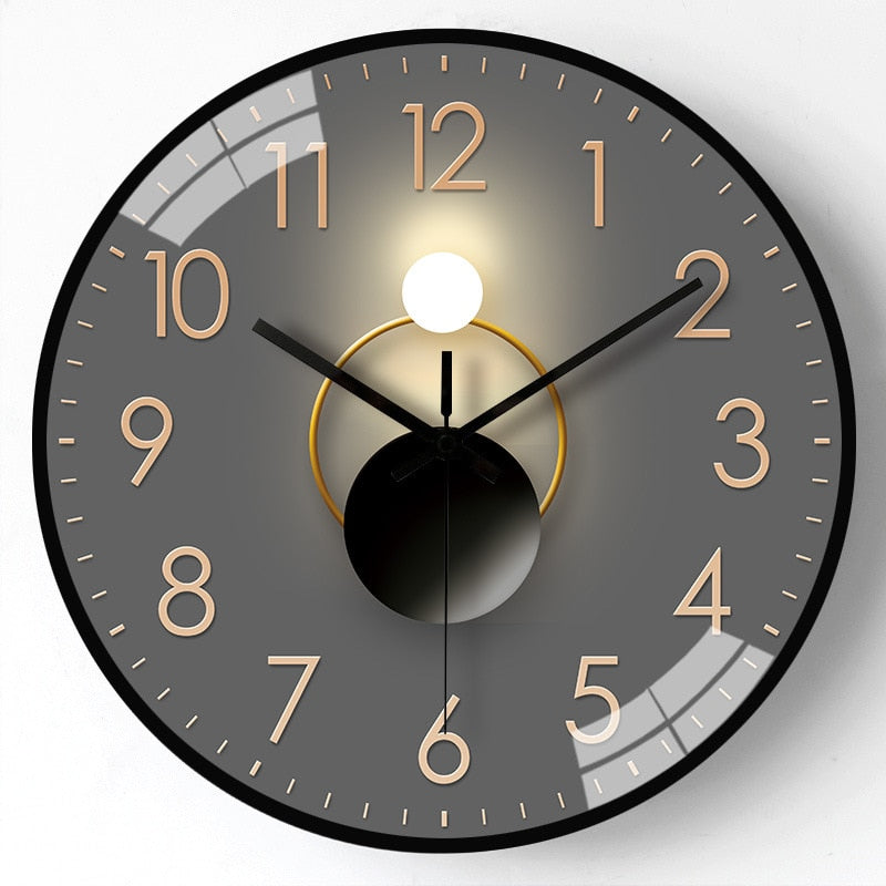 Abstract Astrology Modern Silent Anti-Fog Glass Wall Clock Living Room Bedroom Home Decor