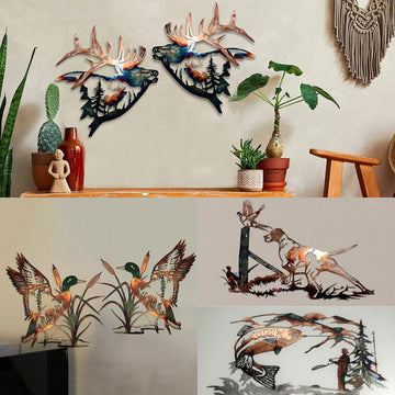 Wild Hunting Fishing Scene Wall Art Decoration Wall Hanging