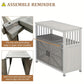 Wooden Outdoor Buffet Cabinet with Storage, Grey Patio Bar Table & Sideboard