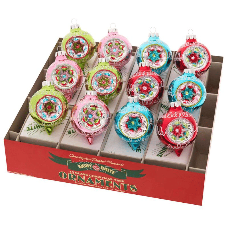 Vintage 1940s Style Shiny Brite Christmas Ornaments