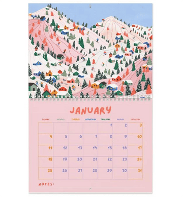 2026 Illustrated Wall Calendar: Peaceful Escapes Art Print
