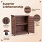 Rustic Potting Bench with Storage Cabinet, Outdoor Wood Workstation Table