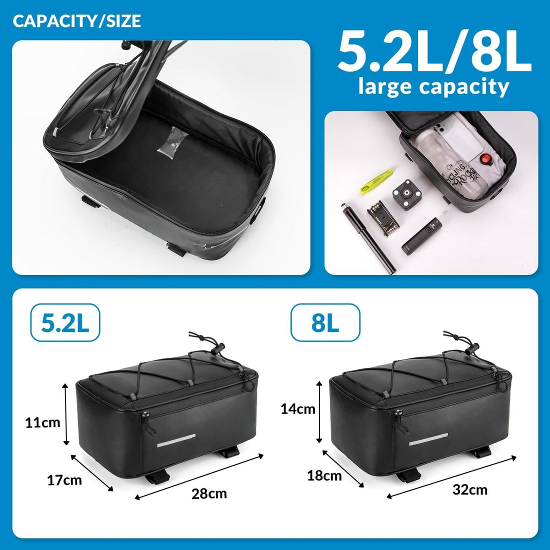 Bike Pannier Bag 5.2L-8L