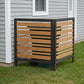 2-Panel Wooden Privacy Screen Fence, Outdoor AC Cover for Backyard Garden