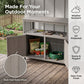 Wooden Outdoor Buffet Cabinet with Storage, Grey Patio Bar Table & Sideboard