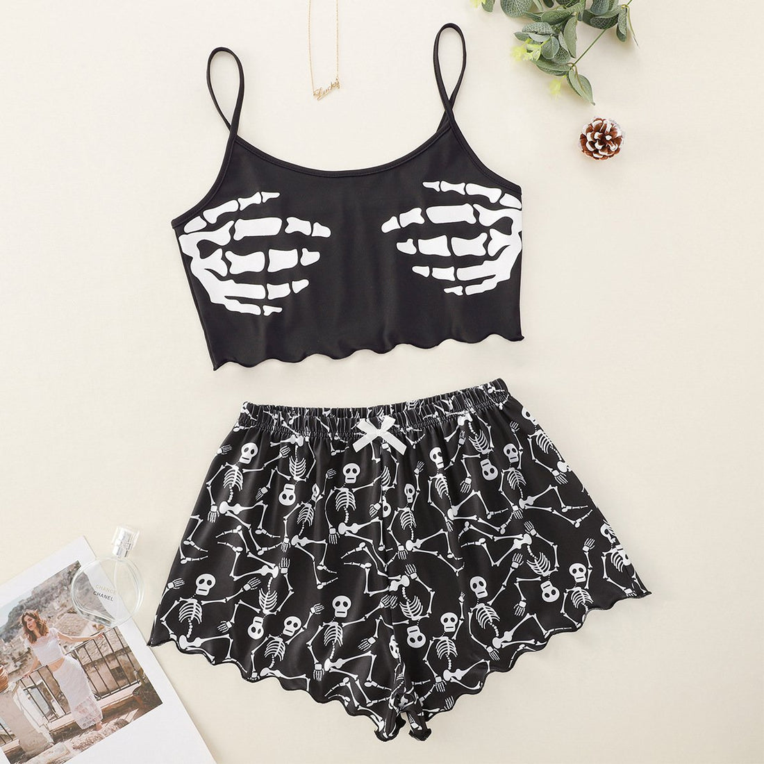 Women's Halloween Themed Matching Pajama Two Pieces Set