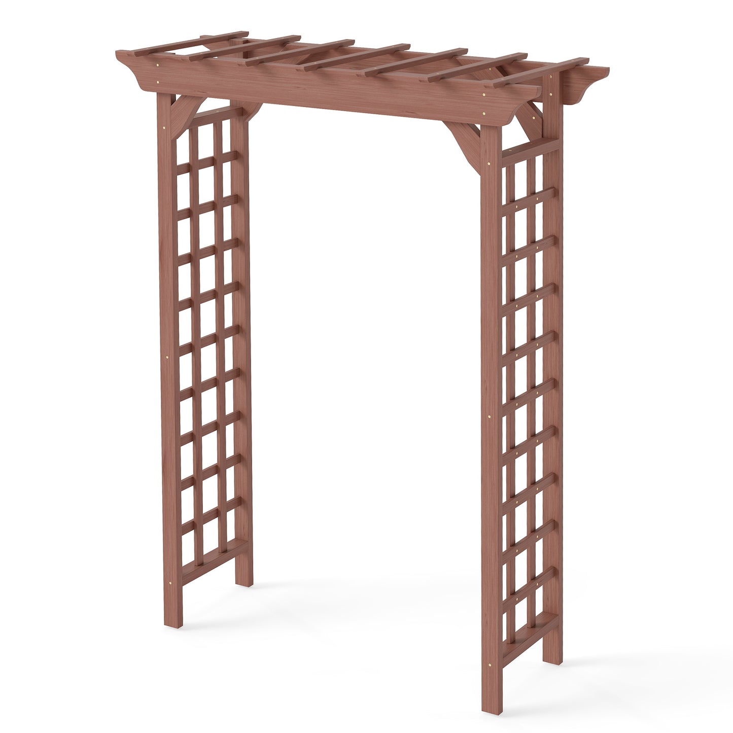 Wooden Garden Arbor with Trellis, Wedding Arch Pergola for Outdoor Ceremony
