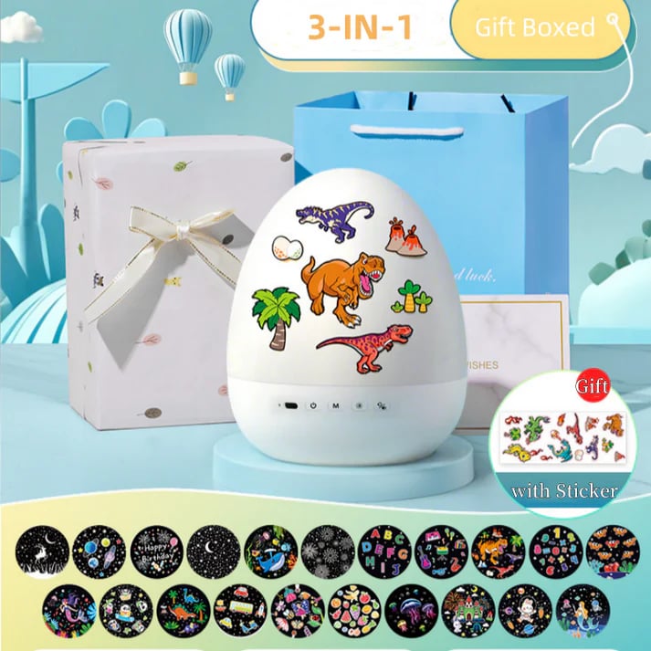 Dinosaur Egg Night Light Projector with Bluetooth Speaker For Kids