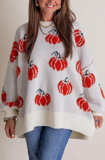 Pumpkin Round Neck Sweater