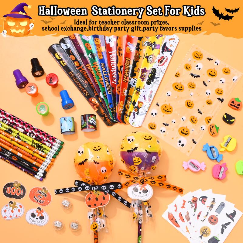 15/30/45 Pack Lollipop-Shaped Stationery Set - Happy Halloween Gifts for Kids