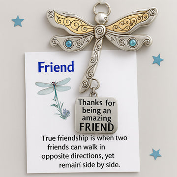 Friendship Dragonfly Ornament With Sentimental Quote - Gift for Best Friends