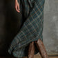 Women's Plaid Lapel Single-Breasted Shirt Maxi Dress