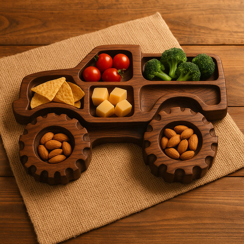 Wooden Vehicle Snack Tray
