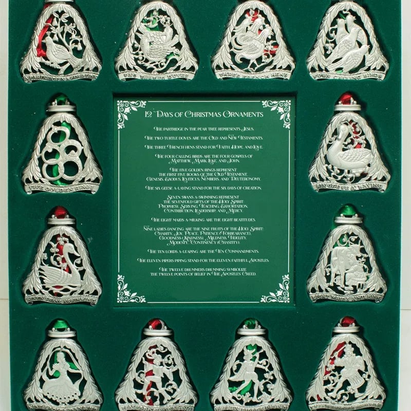 12 Days of Christmas Ornament Set