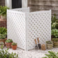 3-Panel Wooden Privacy Screen Fence with Lattice Design, Outdoor AC Cover