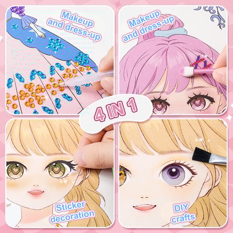 Special Diamond Painting and Princess Book Makeup Craft Kits Foil Art Books Set Play On Paper