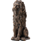 20.5" Majestic Resin Black Lion Statue, Weatherproof Guardian Sculpture for Patio & Entryway