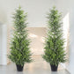4FT Artificial Norfolk Pine Trees, 2 Pack Real Touch Faux Potted Plants for Christmas