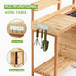Wooden Potting Bench with Sink & Storage, Outdoor Garden Workstation Table