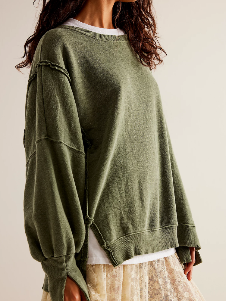 2024 NEW Women's Oversized Side-Slit Sweatshirt