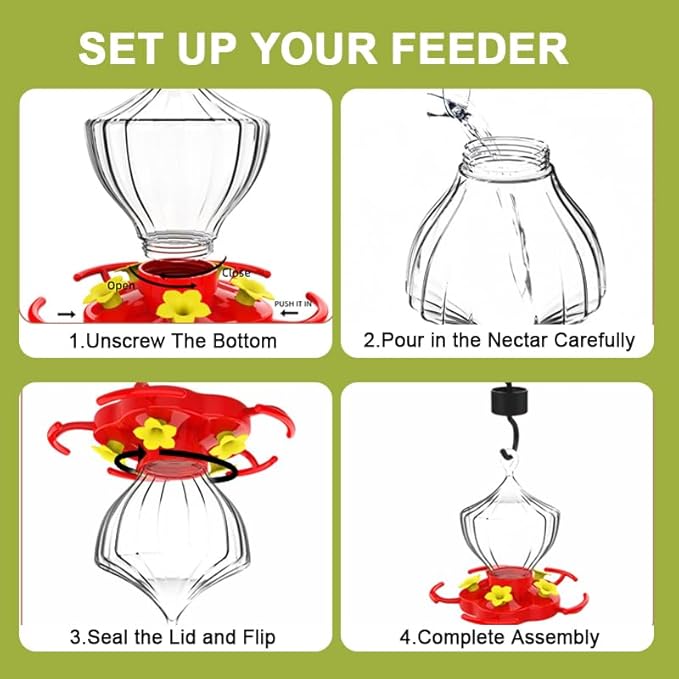Ant and Bee Proof Outdoor Hummingbird Feeder
