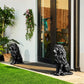 20.5" Majestic Resin Black Lion Statue, Weatherproof Guardian Sculpture for Patio & Entryway