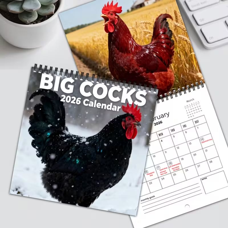 2026 Funny Rooster Calendar - Funny Photo Joke Gift for Animal Lovers