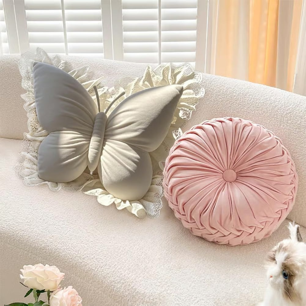 Butterfly Throw Pillow, Butterfly Shaped Decorative Pillow for Sofa Couch Bed