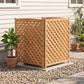 3-Panel Outdoor Wood Privacy Screen, Lattice Fence for AC & Trash