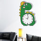 Cartoon Long Neck Dinosaur Brachiosaurus Silent Movement Wall Clock For Children Bedroom