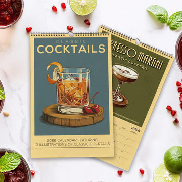 2026 Cocktail Art Wall Calendar