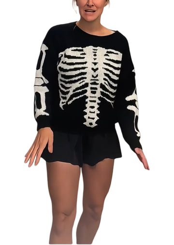 Women's Halloween Skull Crew Neck Sweater