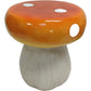 13.4" Oversized Mushroom Stool, Heavy-Duty Resin Side Table in Red, Orange & Green for Patio