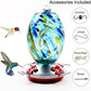 Hand Blown Glass Hummingbird Feeder - 25 Ounces