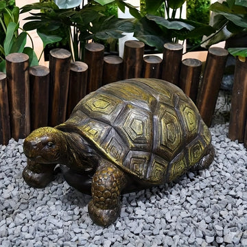 Majestic 21" Large Antique Bronze Tortoise Garden Statue – Realistic Resin Turtle Sculpture with Intricate Shell Details, Weatherproof Landscape Art for Lawn, Patio, Balcony & Indoor Decor, Symbol of Longevity
