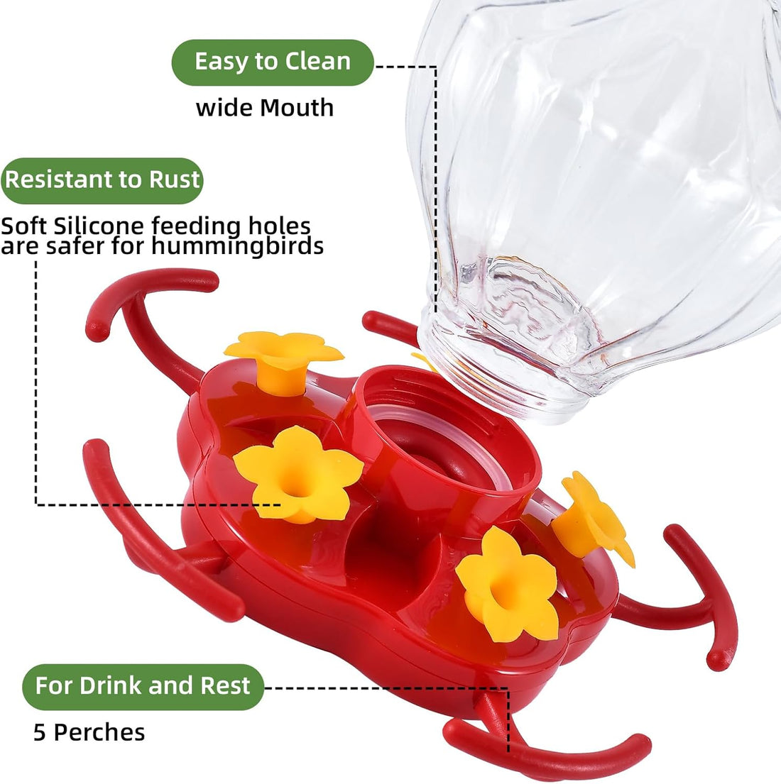Ant and Bee Proof Outdoor Hummingbird Feeder