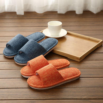 Linen slippers cotton house slippers