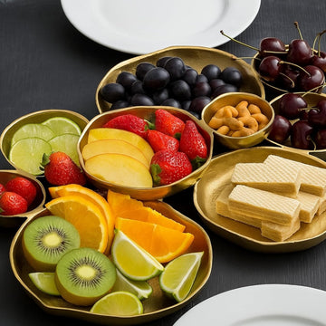 Cluster Accent Bowls – Shiny Gold Snack and Appetizer Serving Dish