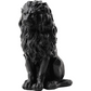 20.5" Majestic Resin Black Lion Statue, Weatherproof Guardian Sculpture for Patio & Entryway