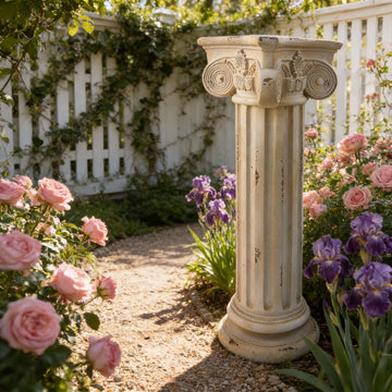 Classic 28.9" Antique Roman Column Pedestal – Premium MGO Greek Pillar Plant Stand & Display Holder, Weatherproof Hand-Painted Sculpture for Indoor/Outdoor Garden, Patio, Wedding & Event Decor