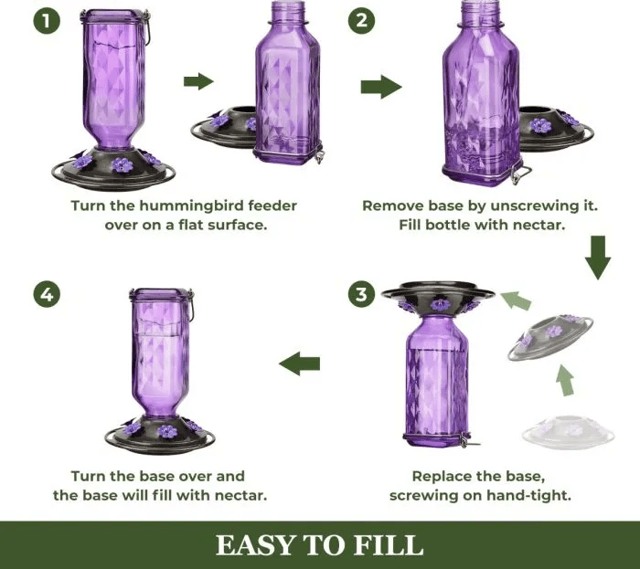 Glass Hummingbird Feeder
