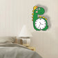 Cartoon Long Neck Dinosaur Brachiosaurus Silent Movement Wall Clock For Children Bedroom