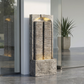 Modern Cascading Wall Fountain, 39" LED Lighted Weather-Resistant Garden Water Feature