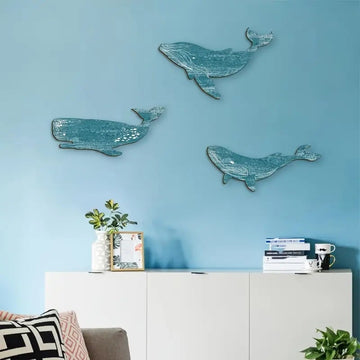 Handmade Whale Wall Decor Set of 3