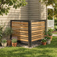 2-Panel Wooden Privacy Screen Fence, Outdoor AC Cover for Backyard Garden