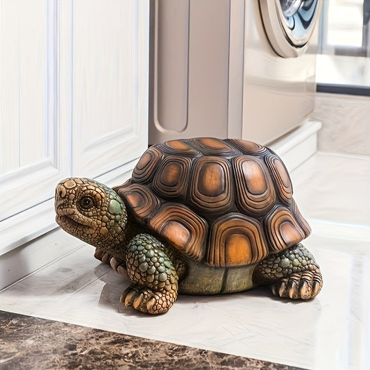 18" Lifelike Turtle Garden Stool, Weatherproof Resin Tortoise Seat for Patio, Lawn & Courtyard