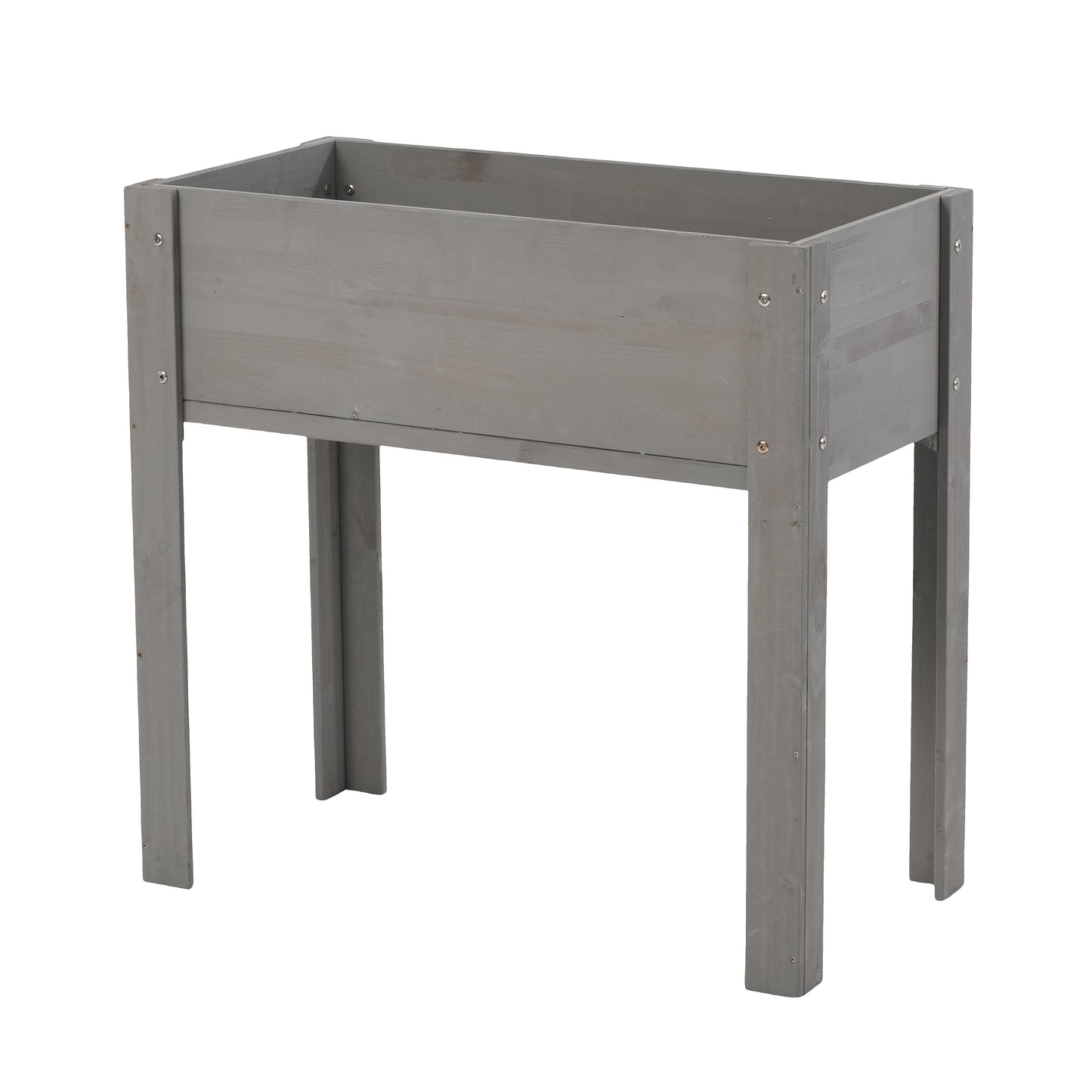 31"x16"x31" Raised Garden Bed with Legs – Elevated Solid Wood Planter Box for Outdoor Plants, Flowers, Fruits & Vegetables (Grey)