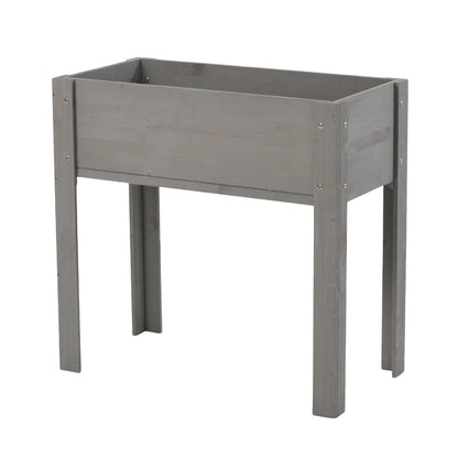 31"x16"x31" Raised Garden Bed with Legs – Elevated Solid Wood Planter Box for Outdoor Plants, Flowers, Fruits & Vegetables (Grey)